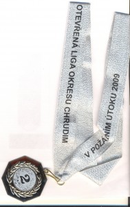 medaile za 2.místo v lize 2009